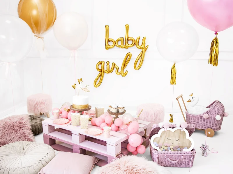 Folienballon Schriftzug "baby" 73,5 x 75,5 cm | Gold