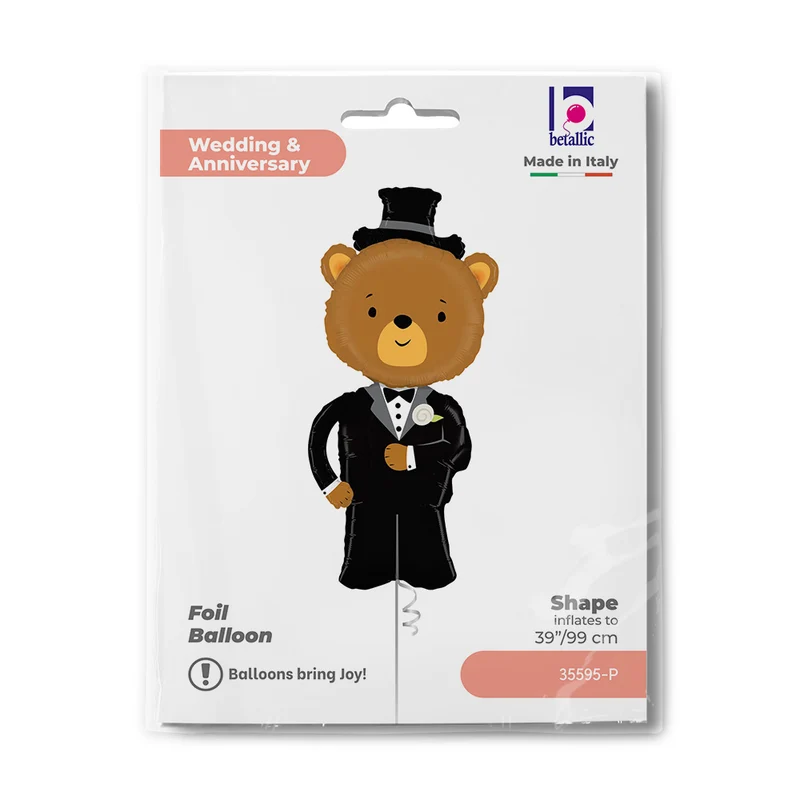 Shape Folienballon FormII Bräutigam Bär Linky 109cm