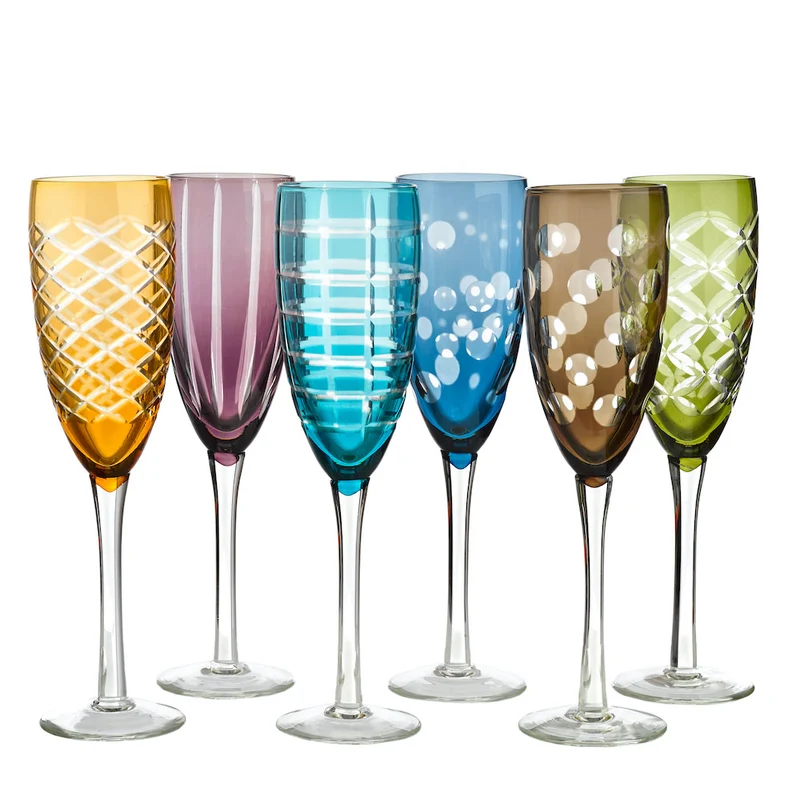 Champagnergläser 6er-Set 'CUTTINGS' mehrfarbig