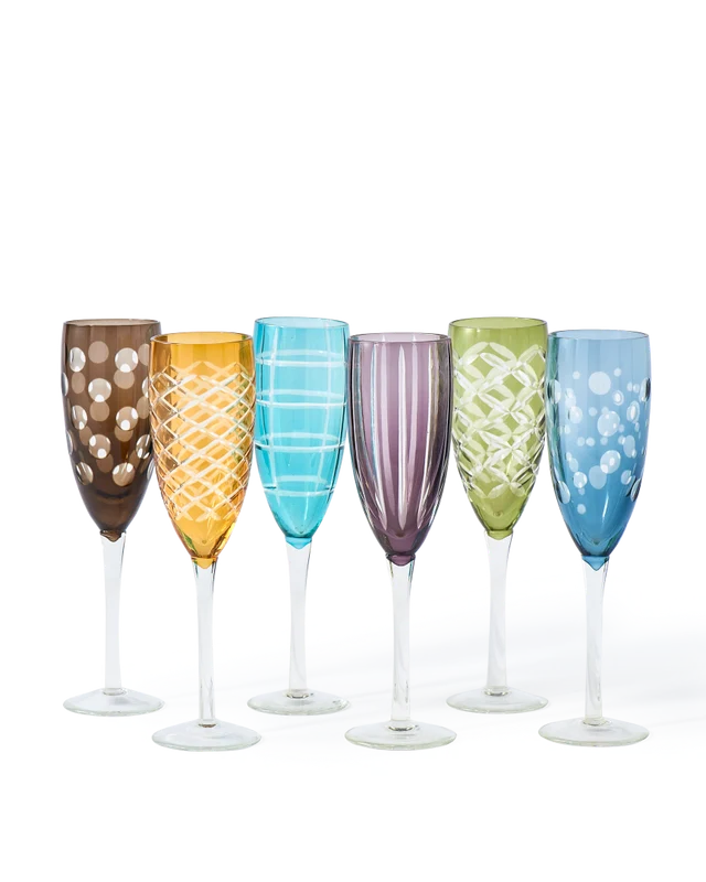 Champagnergläser 6er-Set 'CUTTINGS' mehrfarbig