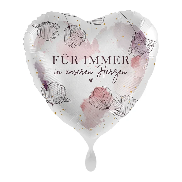 18"/Ø43cm Herz Folienballon "Für immer"