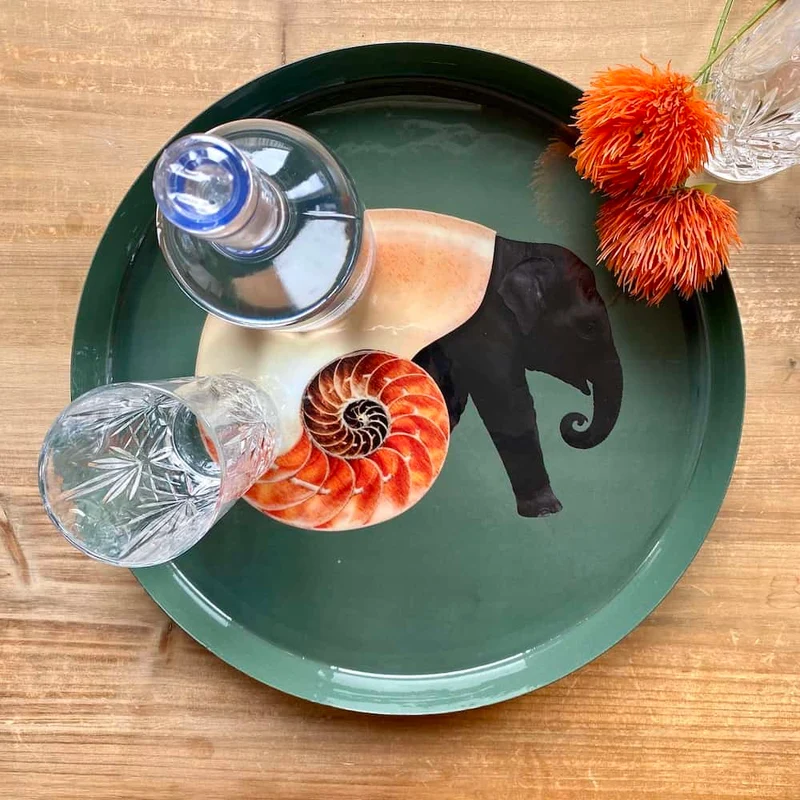 Tablett SHELLEPHANT Elefant-Muschel-Design Ø33cm