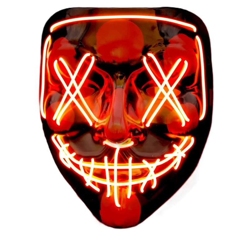 LED Maske mit Schnüren | Rot