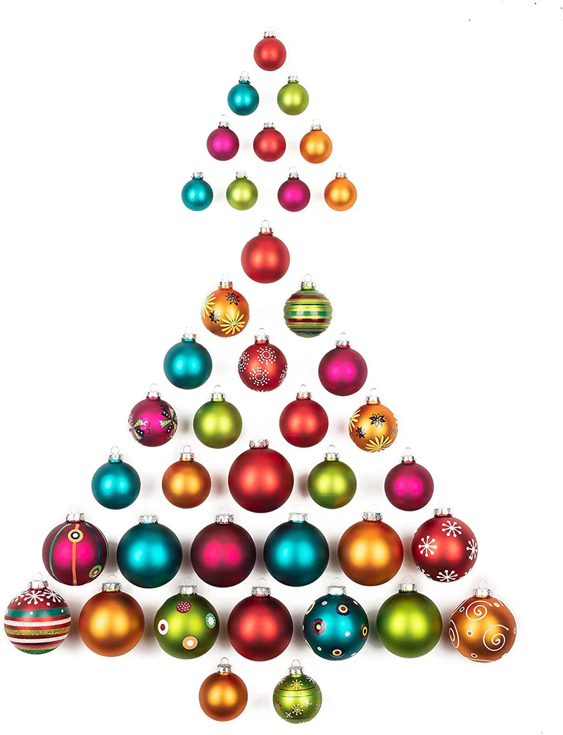 Weihnachtskugeln Vinezia 40 Stk | 4 cm (10 Stk.), 6 cm (16 Stk.), 8 cm (14 Stk.) | Edle Christbaumkugeln