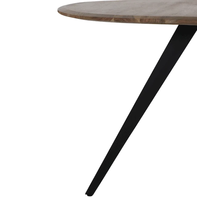 Esstisch MIMOSO Akazien Holz - schwarz Ø120x78 cm