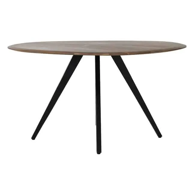 Esstisch MIMOSO Akazien Holz - schwarz Ø140x78 cm