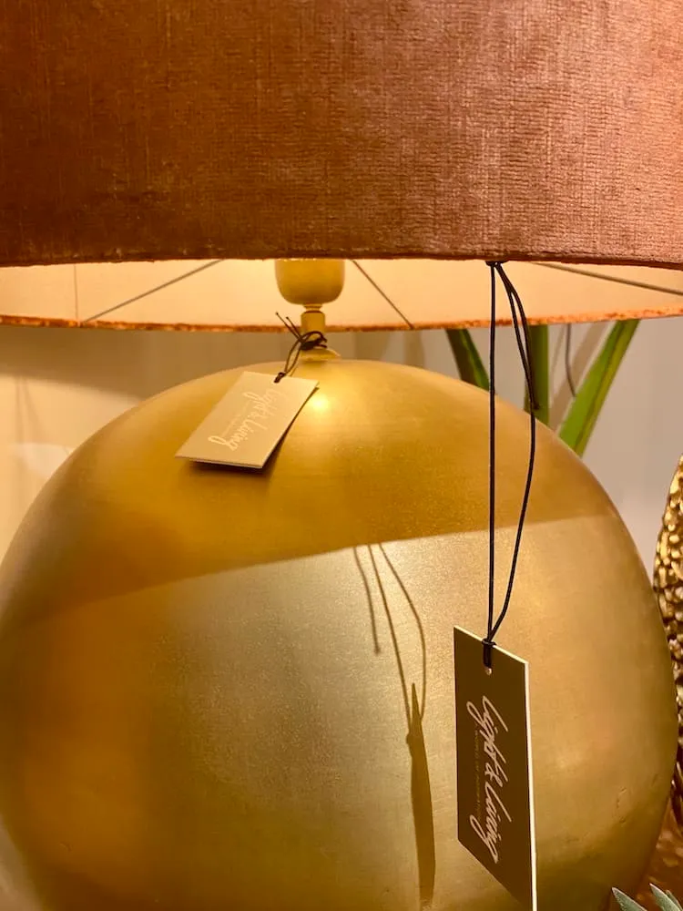 Tischlampe STRADO Bronze alt Rosa Samt 80 cm