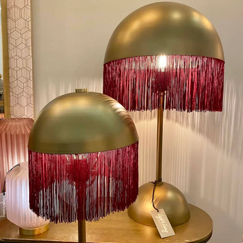 Tischlampe OIVA Bronze burgund rot Ø31x52 cm