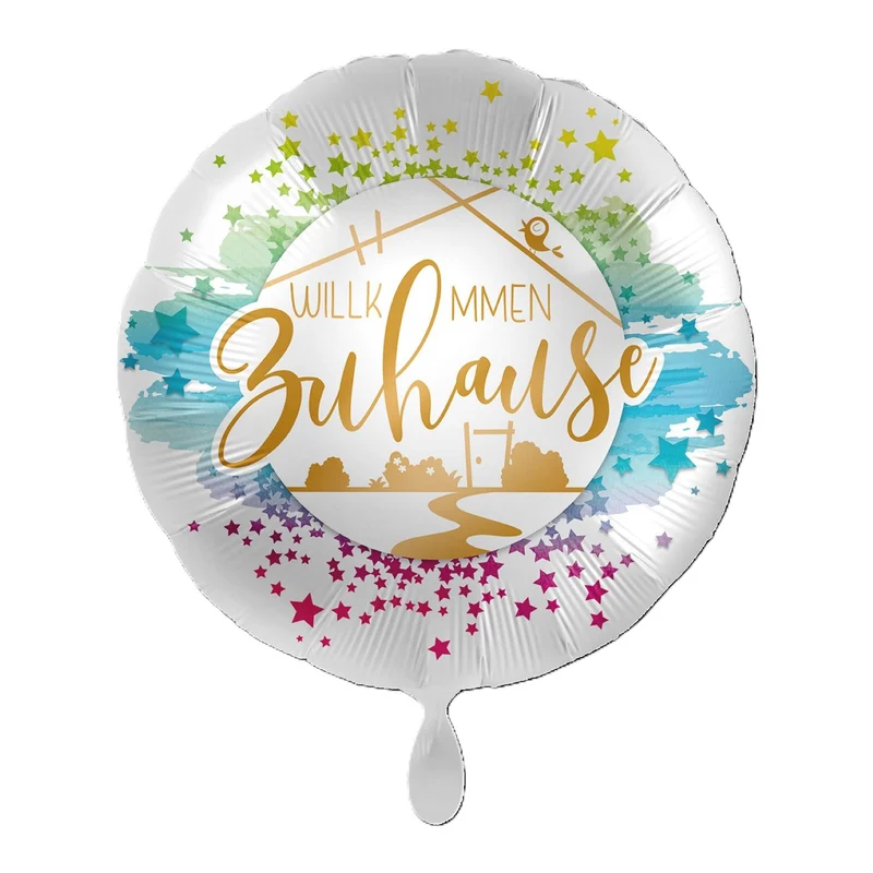 18"/Ø43cm Folienballon "Willkommen Zuhause Sterne"
