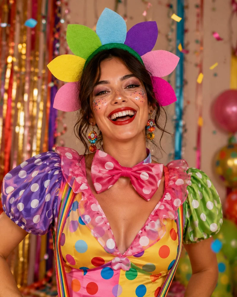 Haarreif mit bunten Blüten zum Blumen Kostüm | Regenbogen
