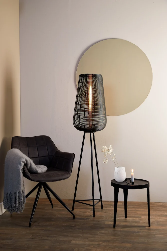 Stehleuchte ADETA Schwarz+matt Ø37x147 cm