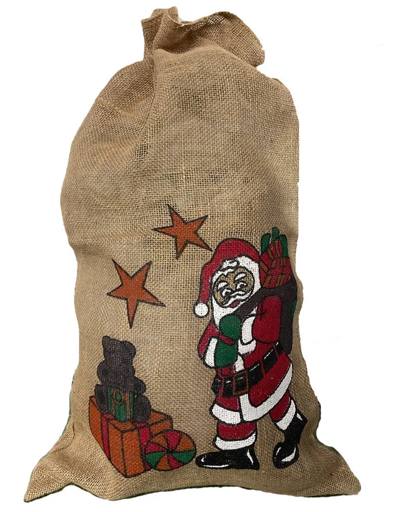 Riffelmacher Nikolaus Jutesack 80 x 50 cm "Weihnachtsmann" 19411 | Natur