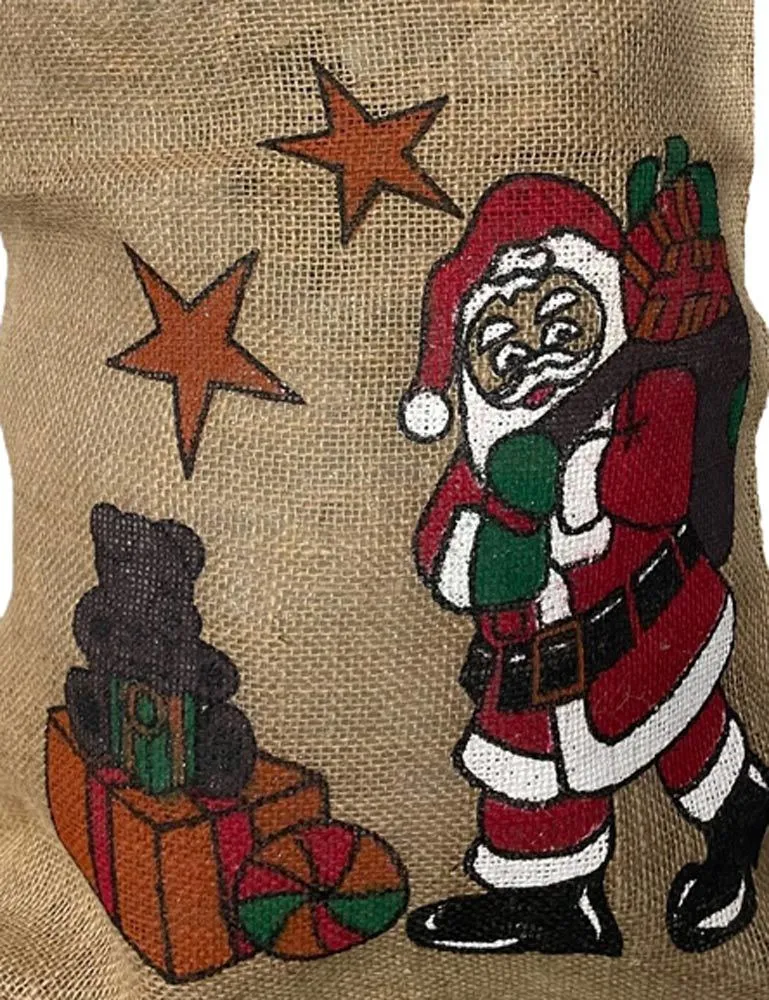 Riffelmacher Nikolaus Jutesack 80 x 50 cm "Weihnachtsmann" 19411 | Natur