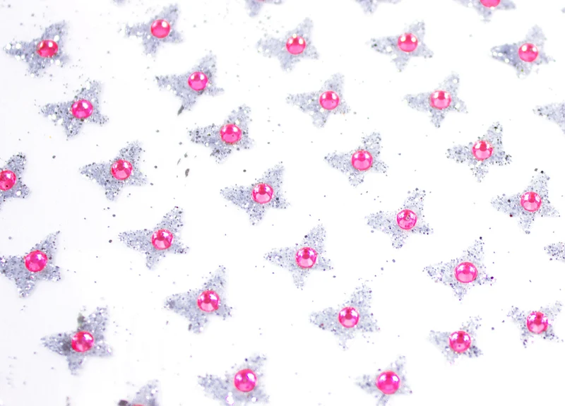 Glitzer Sticker für Gesicht und Haar | Pink - Selbstklebende Glitzersteine