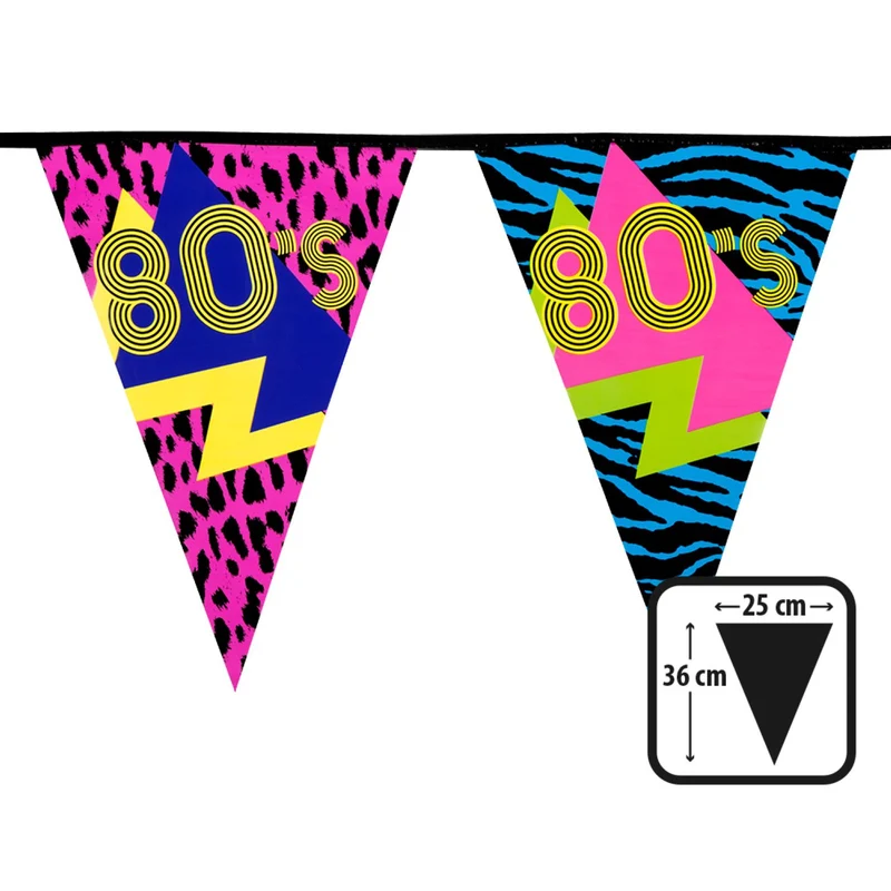 Wimpelkette 80´s PE | 36x25cm, 6m