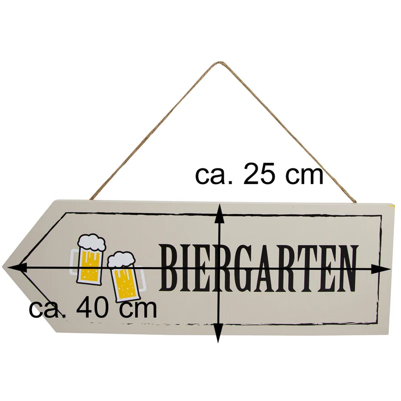 Riffelmacher Holz Dekoschild "Biergarten" 08526 | Gartendekoration