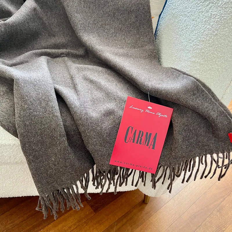 Plaid UNI Cashmere-Wolle mocca-melange