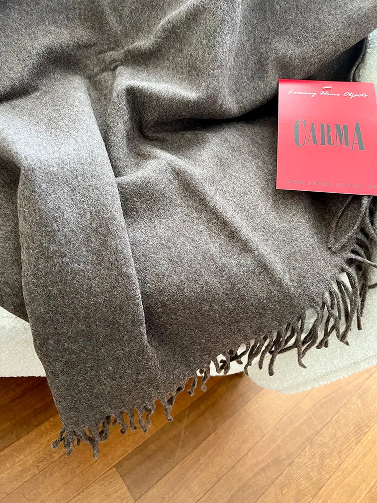 Plaid UNI Cashmere-Wolle mocca-melange