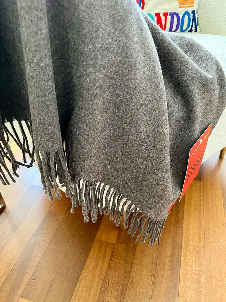 Plaid UNI Cashmere-Wolle mocca-melange