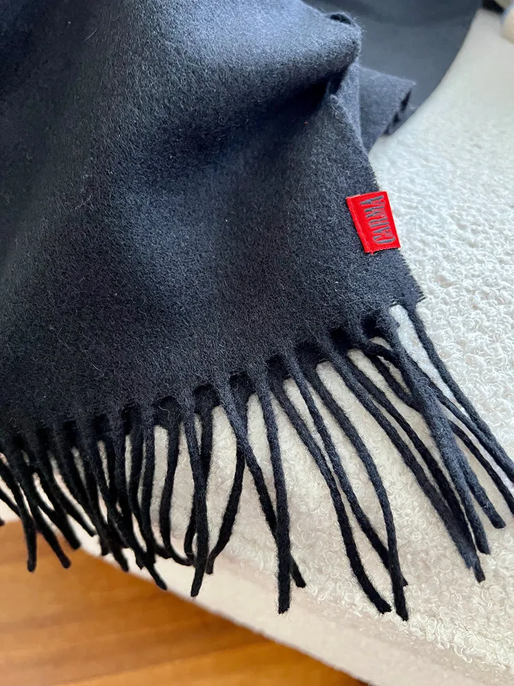 Plaid UNI Cashmere-Wolle black