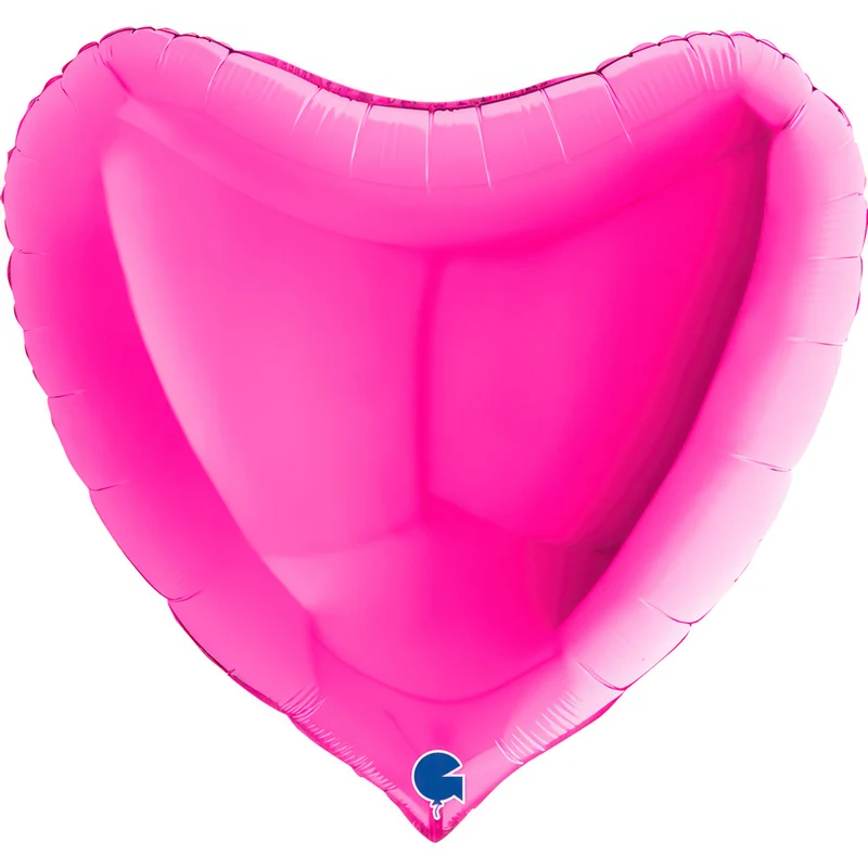 36"/Ø91cm Folienballon Uni Herz | Magenta