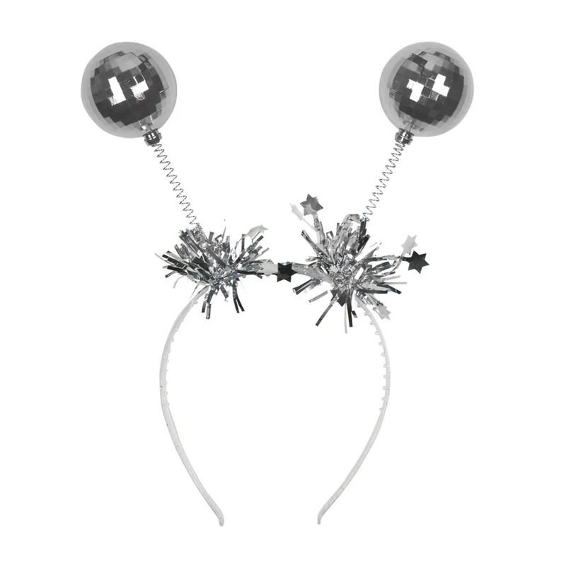 Haarreif mit Discokugeln | Silber/Blau/Pink sortiert