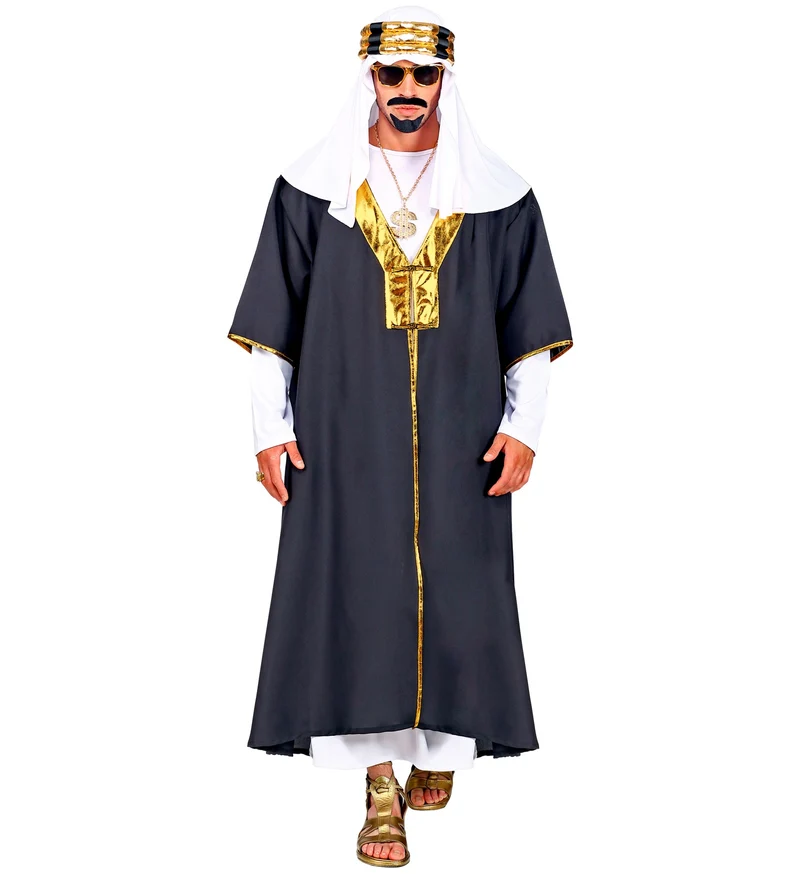 Wüstenprinz Herren Kostüm "Sultan" | Schwarz-Gold