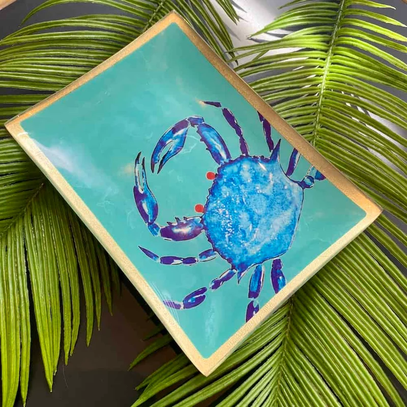 Dekoschale Glasteller LOVE PLATES Cote D´Azur, KRABBE