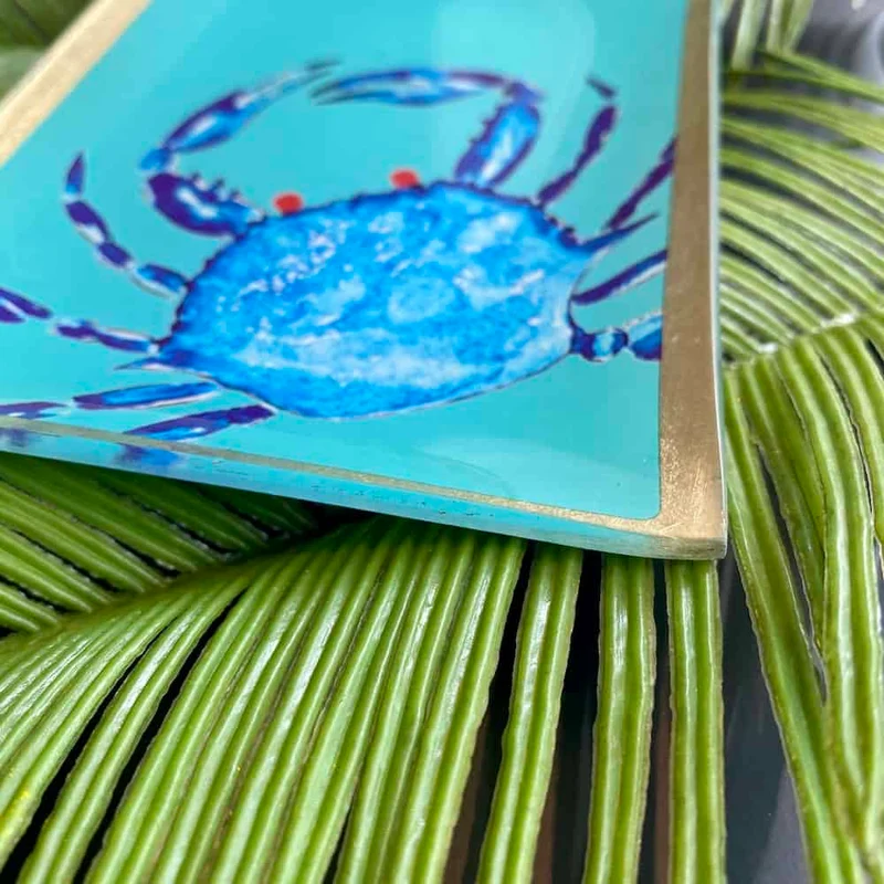Dekoschale Glasteller LOVE PLATES Cote D´Azur, KRABBE