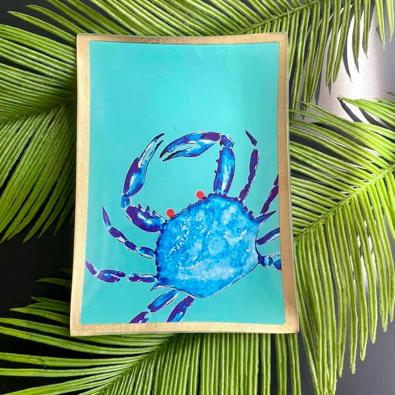 Dekoschale Glasteller LOVE PLATES Cote D´Azur, KRABBE