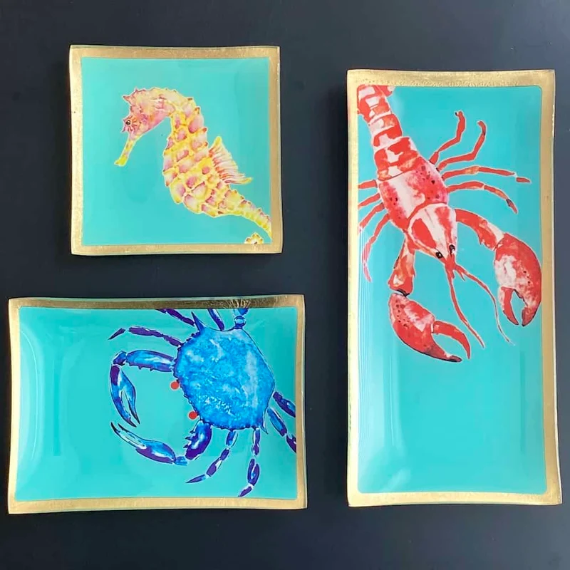 Dekoschale Glasteller LOVE PLATES Cote D´Azur, HUMMER