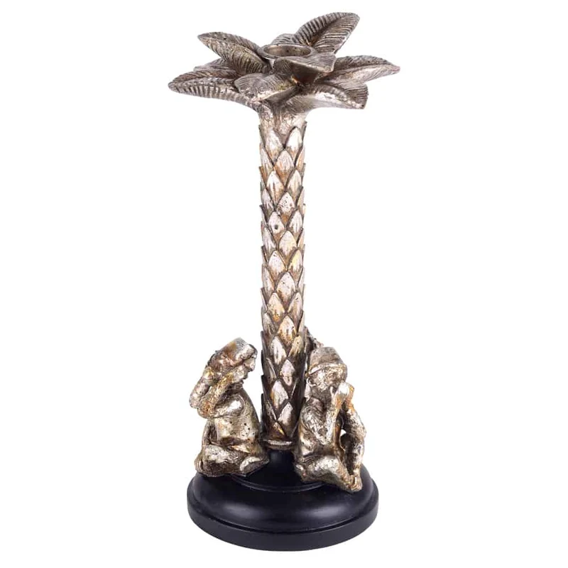 Kerzenständer GOTHAM Palme altsilber Ø12x24cm