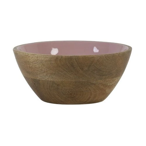 Dekoschale RANCO rosa Holz Ø14x6 cm