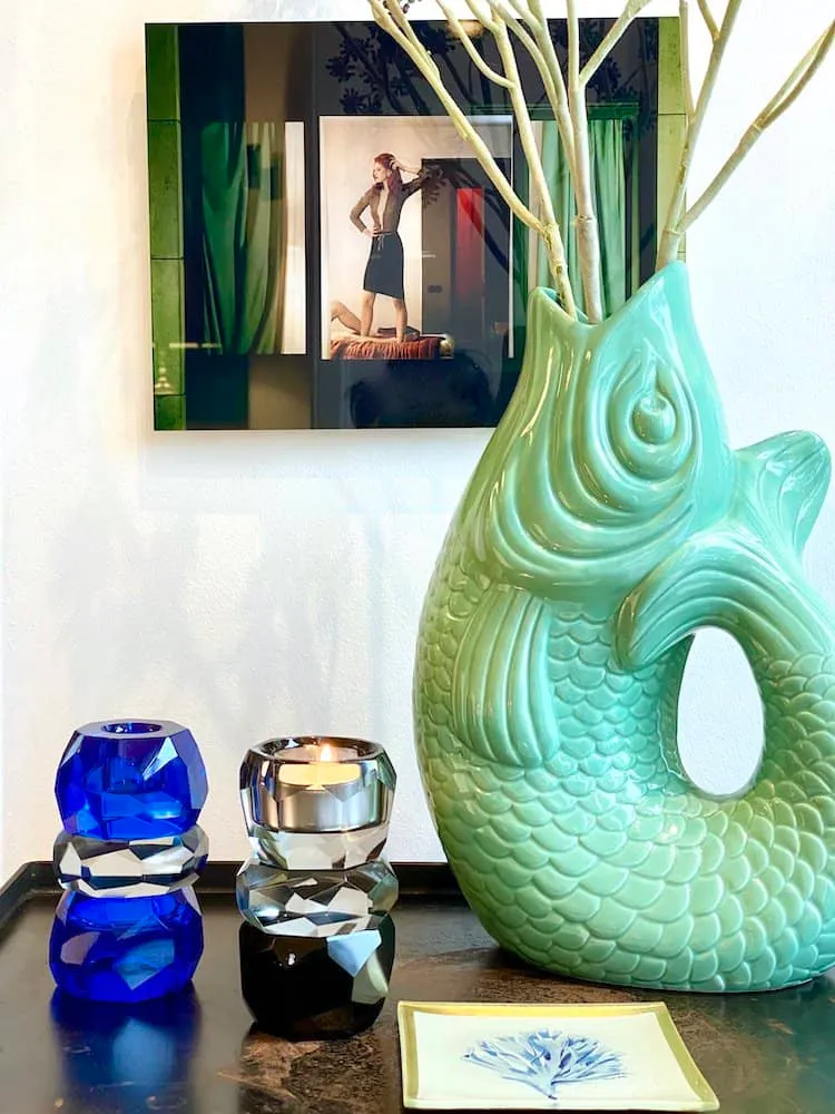 Vase MONSIEUR CARAFON Fisch, mint- 21x12x31cm 2,7l