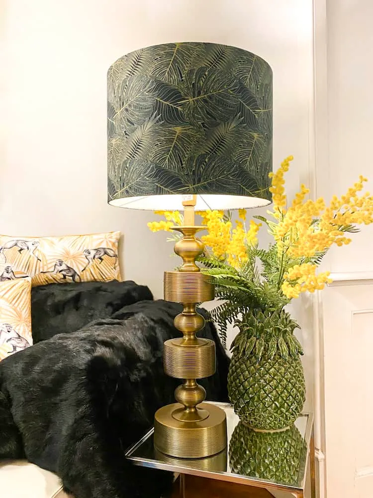 Tischleuchte TAIKA antik bronze-grün Velours 85 cm