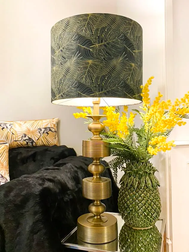 Tischleuchte TAIKA antik bronze-grün Velours 85 cm