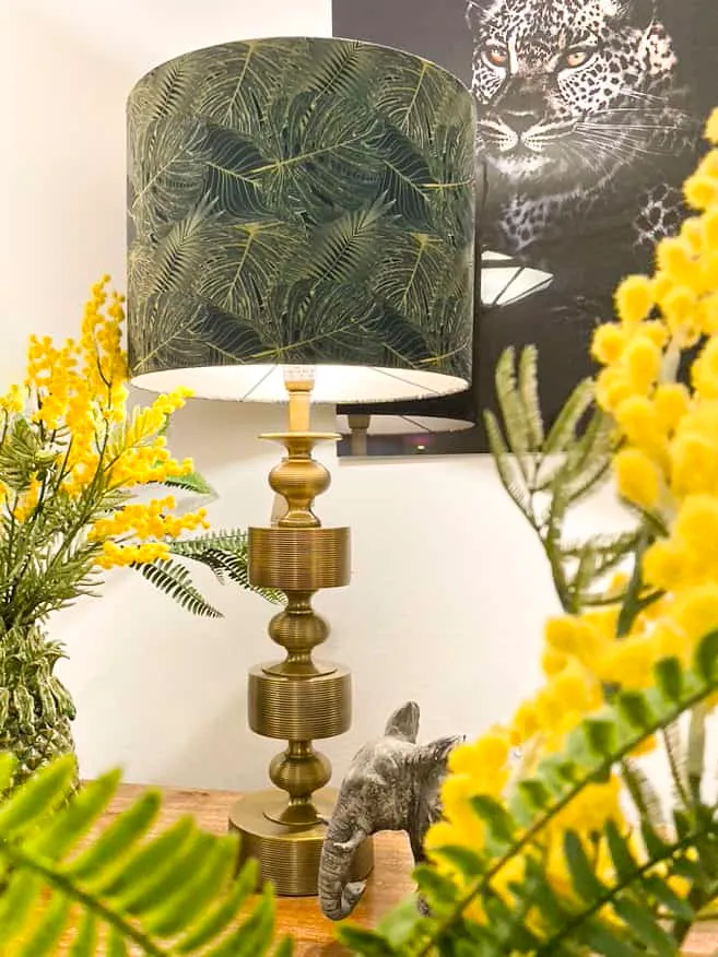 Tischleuchte TAIKA antik bronze-grün Velours 85 cm