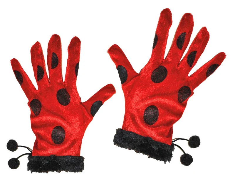 Handschuhe zum Marienkäfer Kostüm - Kurz