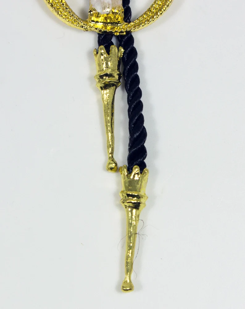 Cowboy Krawatte mit Anhänger - Stierkopf Gold
