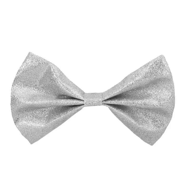 Glitzer Fliege "Glitter" 13 x 3 cm | Silber - zum Show und Partykostüm