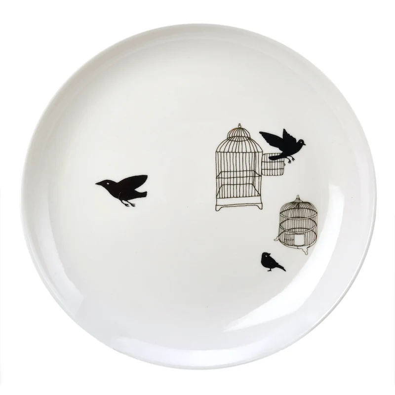 Dessertteller 'FREEDOM BIRDS' 4er-Set aus Porzellan