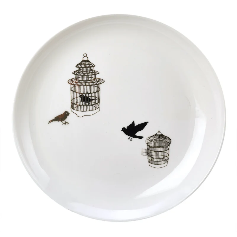 Dessertteller 'FREEDOM BIRDS' 4er-Set aus Porzellan