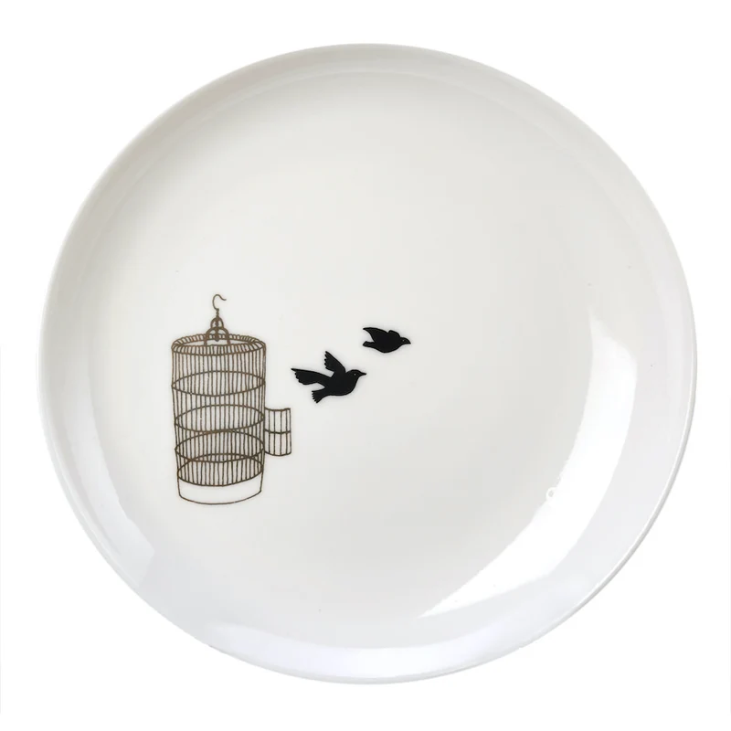Dessertteller 'FREEDOM BIRDS' 4er-Set aus Porzellan