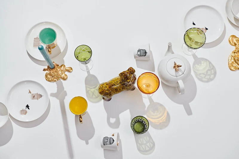 Dessertteller 'FREEDOM BIRDS' 4er-Set aus Porzellan