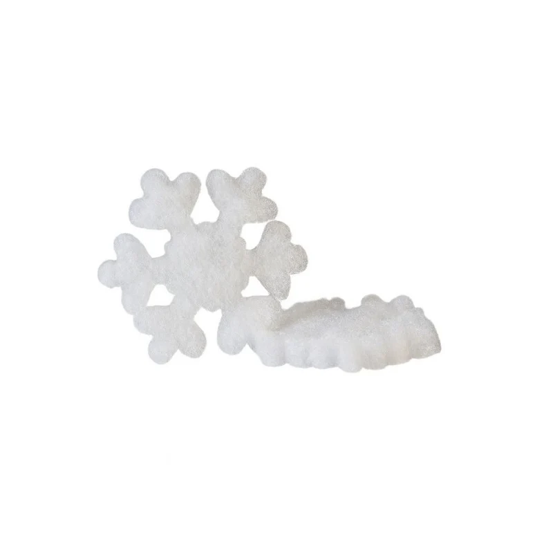 Schneeflocke Schneewatte 4er Set | Weiß | 11x2 cm | Tischdeko Weihnachten | 68310