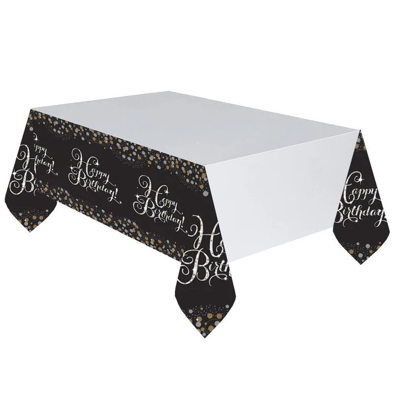 Amscan "Sparkling Celebration" Schwarz / Gold | Happy Birthday Geburtstag Partydekoration