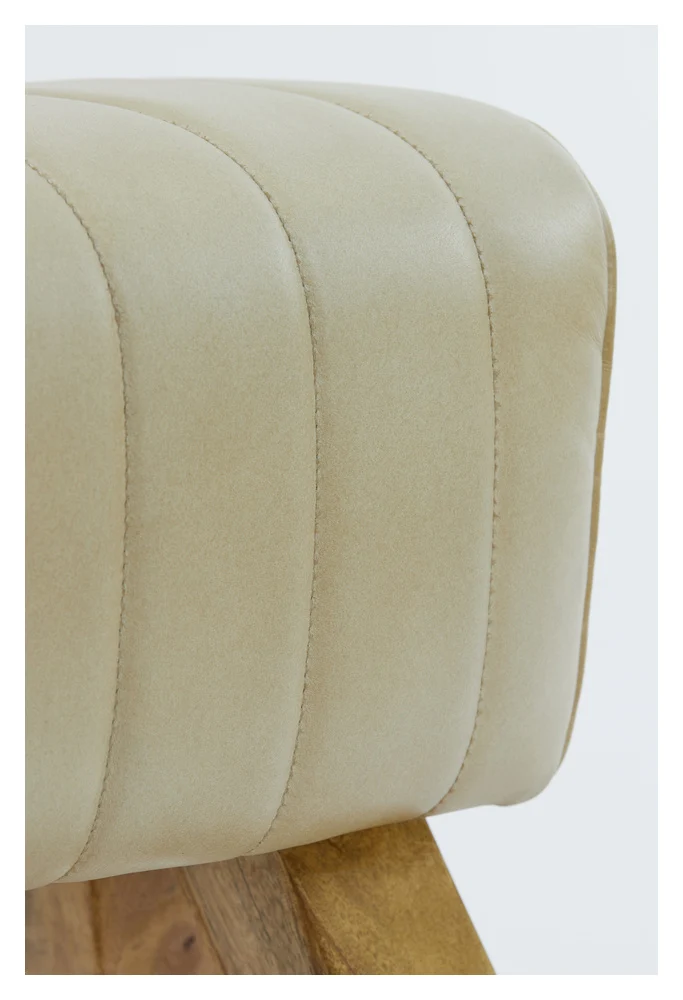 Leder Sitzbank RAMY sand 90x31x46cm