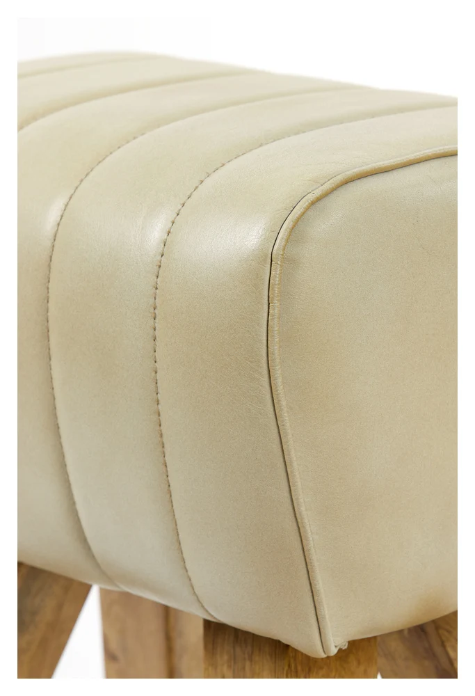 Leder Hocker RAMY sand 40x31x46cm