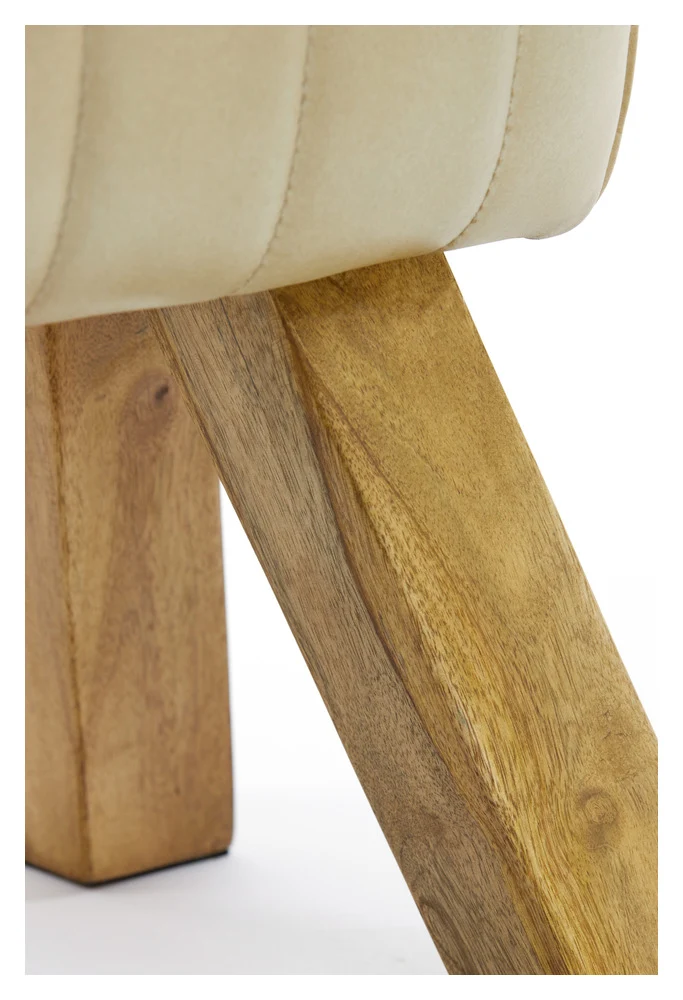 Leder Hocker RAMY sand 40x31x46cm