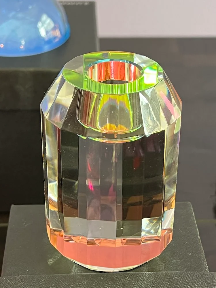 Kristallglas-Kerzenhalter DIOPTRICS transparent, regenbogen H9cm